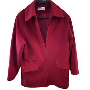 Forecaster Of Boston VTG Women’s Red Wool Coat Size 10 Car Coat Classic Winter